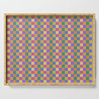 Checkered Multicolor Pattern XXII Colorful Bright Serving Tray Gallery Image 1