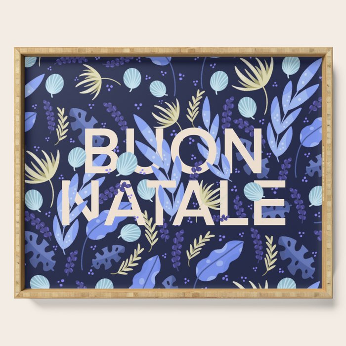 Buon Natale in blue Serving Tray Gallery Image 1