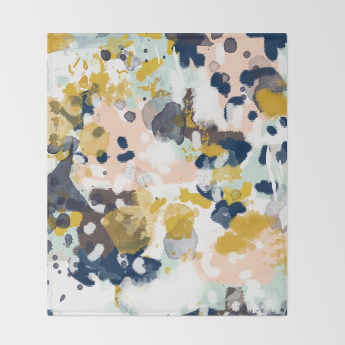 Sloane - abstract painting gender neutral baby nursery dorm college decor Throw Blanket Gallery Image 2