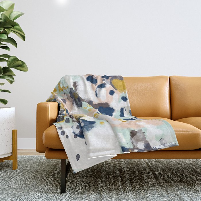 Sloane - abstract painting gender neutral baby nursery dorm college decor Throw Blanket Gallery Image 1