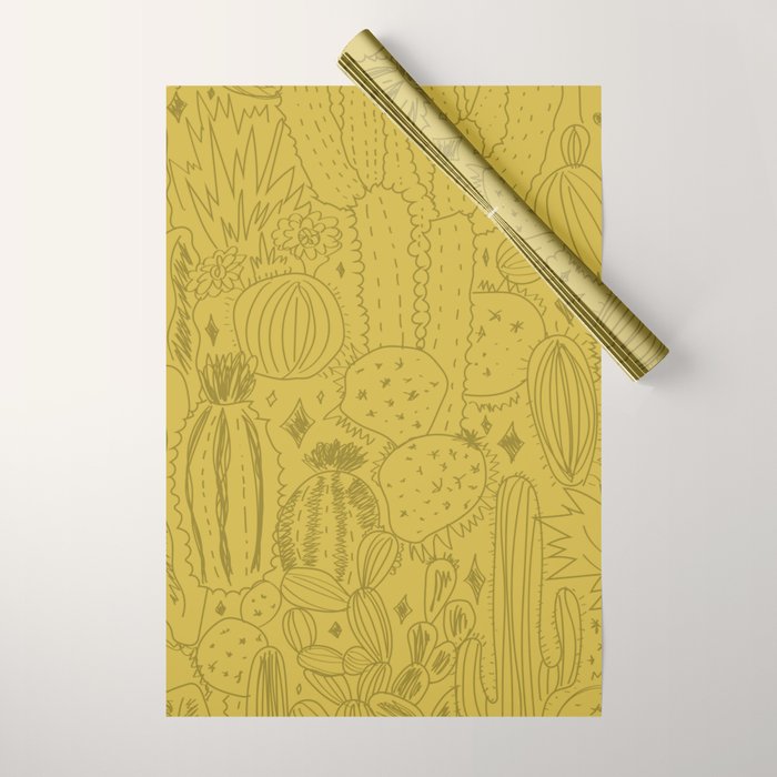 Cactus Scene in Green Wrapping Paper Gallery Image 1