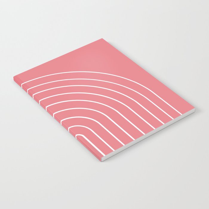 Minimal Arch XXIX Coral Pink Modern Geometric Lines Notebook Gallery Image 2
