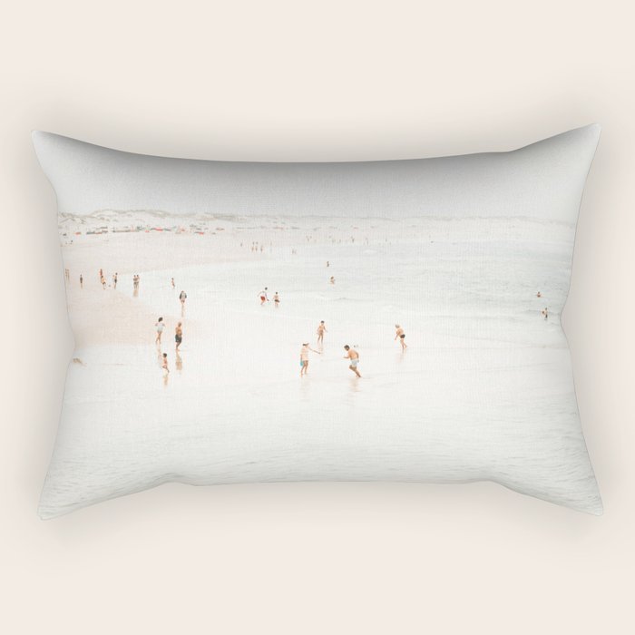 At the Beach 15 - Beach Print - Minimal Beach - People - Ocean - Sea Travel photography  Rectangular Pillow Gallery Image 1