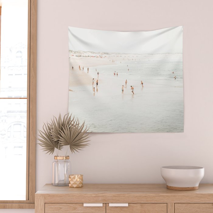 At the Beach 15 - Beach Print - Minimal Beach - People - Ocean - Sea Travel photography  Wall Tapestry Gallery Image 2