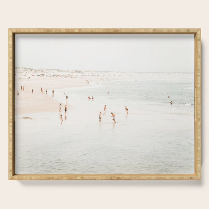 At the Beach 15 - Beach Print - Minimal Beach - People - Ocean - Sea Travel photography  Serving Tray Gallery Image 1