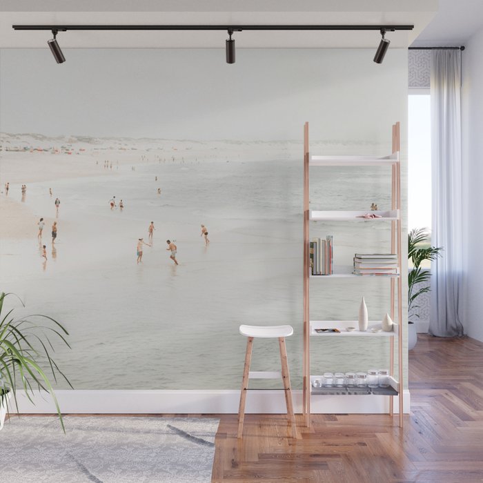 At the Beach 15 - Beach Print - Minimal Beach - People - Ocean - Sea Travel photography  Wall Mural Gallery Image 1