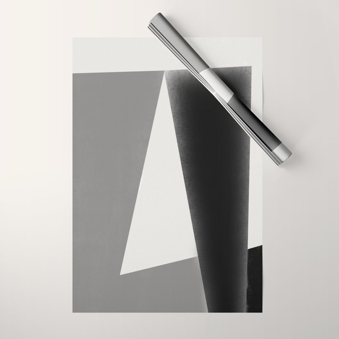 Geometric gray black design Wrapping Paper Gallery Image 1
