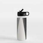 Geometric gray black design Water Bottle Gallery Image 1