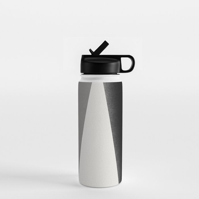 Geometric gray black design Water Bottle Gallery Image 1