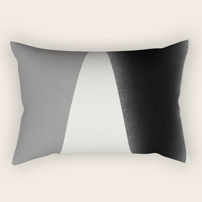 Geometric gray black design Rectangular Pillow Gallery Image 2