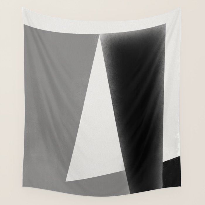 Geometric gray black design Wall Tapestry Gallery Image 4