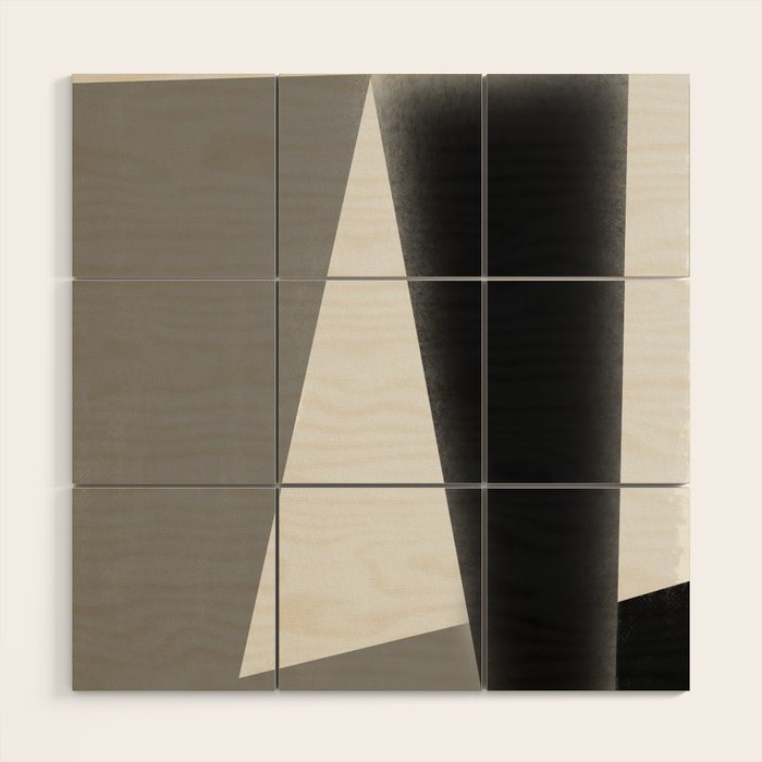 Geometric gray black design Wood Wall Art Gallery Image 1