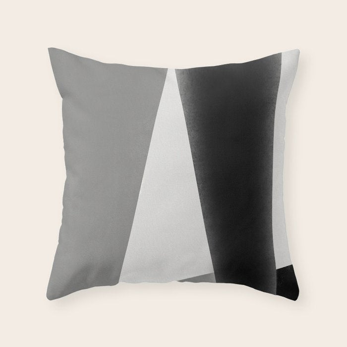 Geometric gray black design Throw Pillow Gallery Image 6