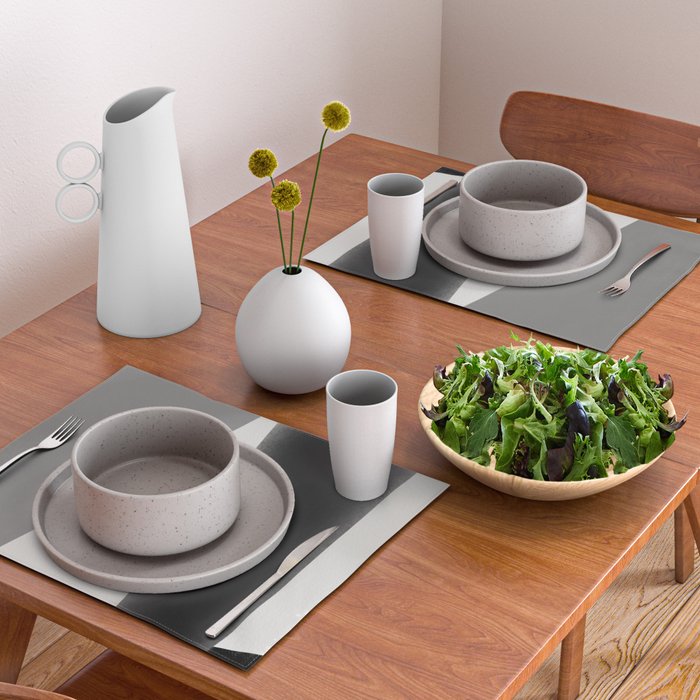 Geometric gray black design Placemat Gallery Image 2