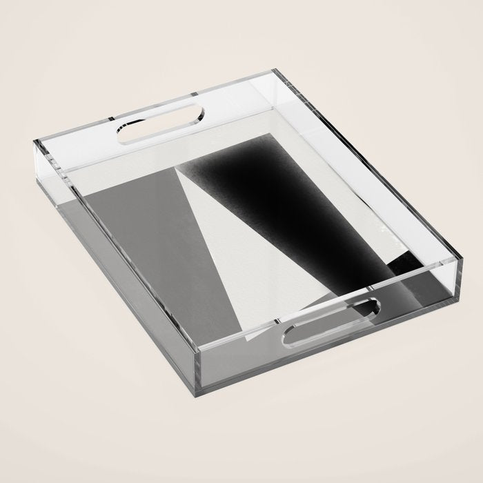 Geometric gray black design Acrylic Tray Gallery Image 1
