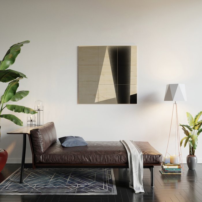 Geometric gray black design Wood Wall Art Gallery Image 2