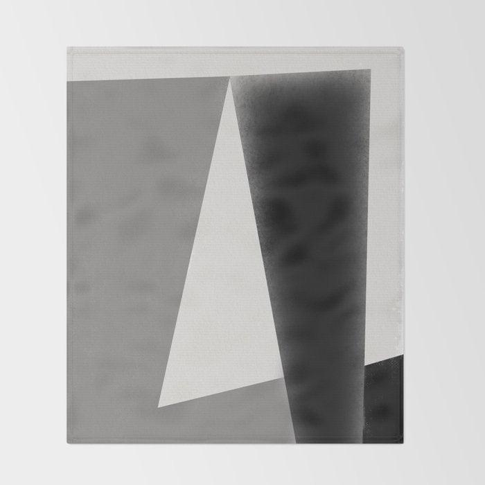 Geometric gray black design Throw Blanket Gallery Image 2