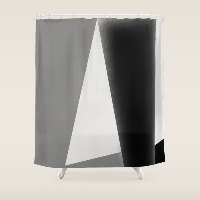 Geometric gray black design Shower Curtain Gallery Image 1