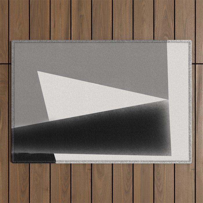 Geometric gray black design Outdoor Rug Gallery Image 1