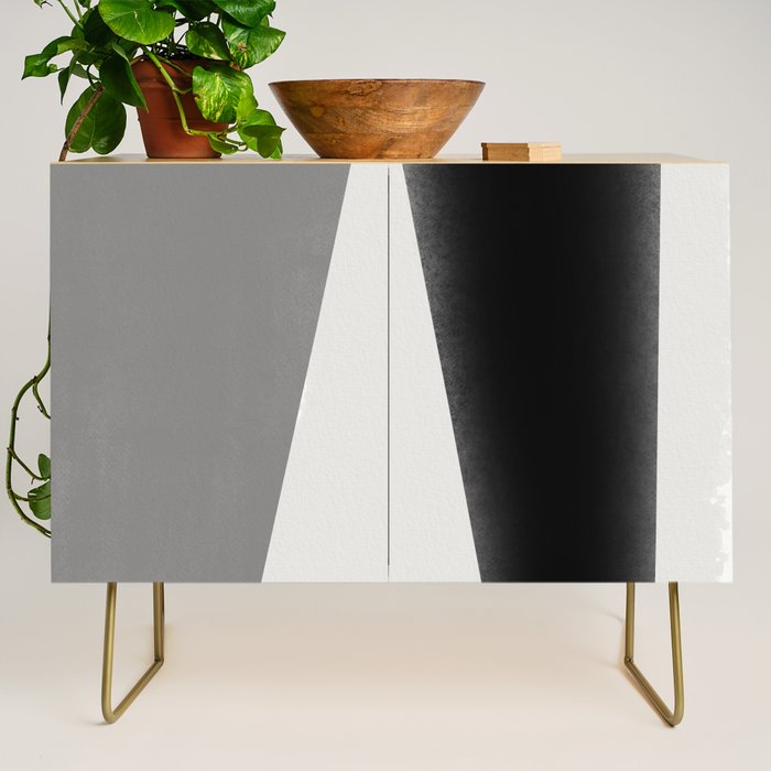 Geometric gray black design Credenza Gallery Image 1