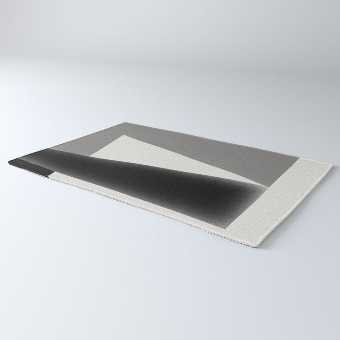 Geometric gray black design Rug Gallery Image 3