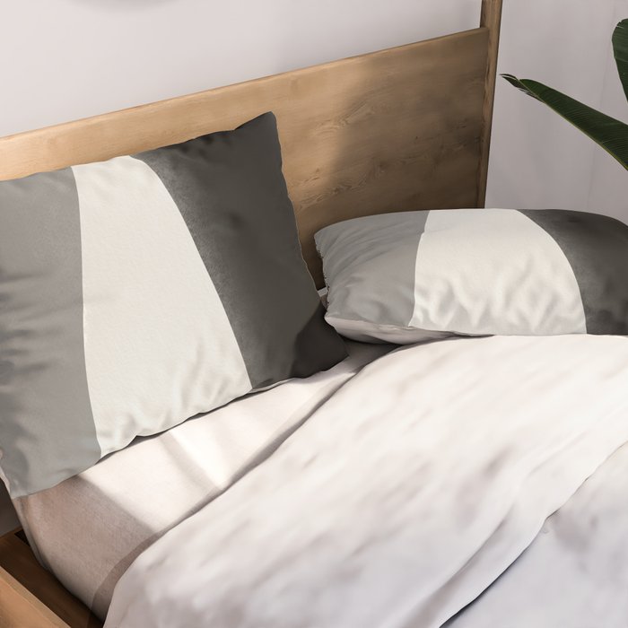Geometric gray black design Pillow Sham Gallery Image 2