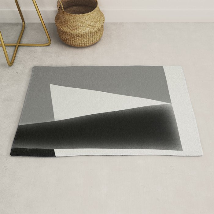 Geometric gray black design Rug Gallery Image 1