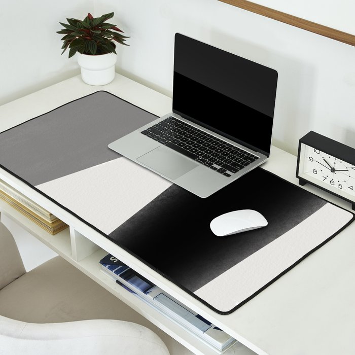 Geometric gray black design Desk Mat Gallery Image 2