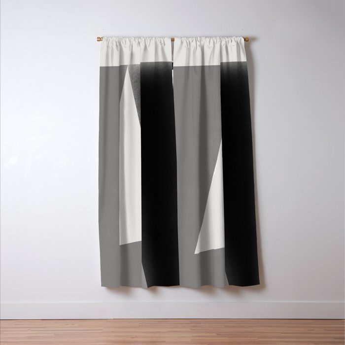 Geometric gray black design Window Curtain Gallery Image 3