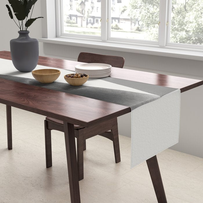Geometric gray black design Table Runner Gallery Image 2