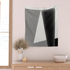 Geometric gray black design Wall Tapestry Gallery Image 2