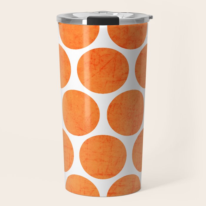 orange polka dots Travel Mug Gallery Image 1