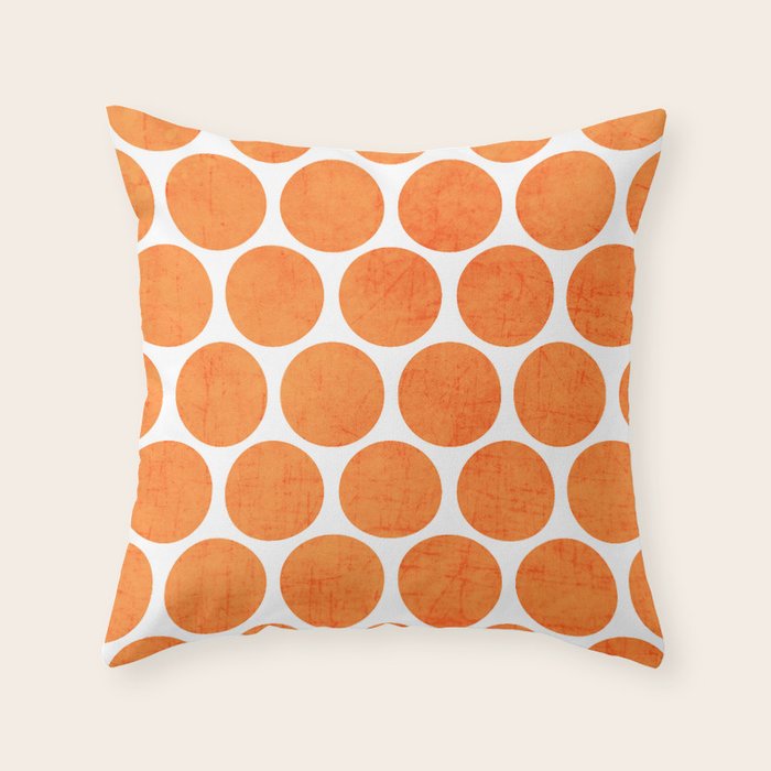orange polka dots Throw Pillow Gallery Image 6