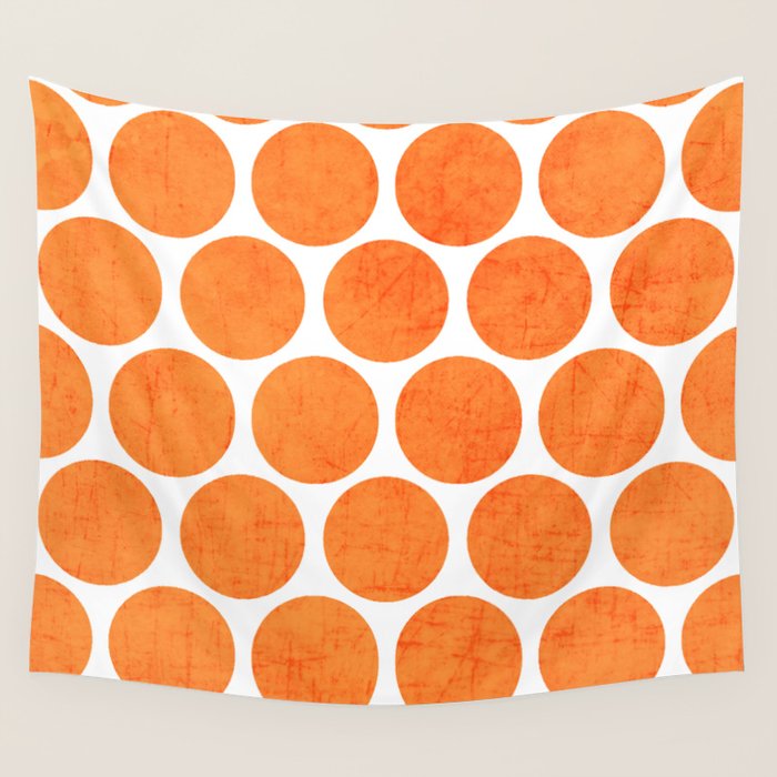 orange polka dots Wall Tapestry Gallery Image 1