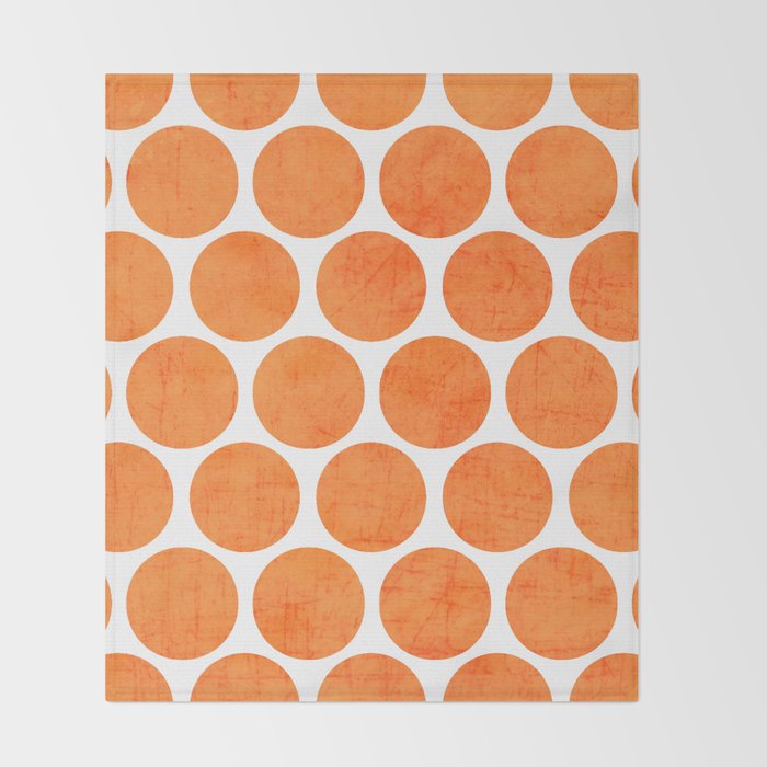 orange polka dots Throw Blanket Gallery Image 2
