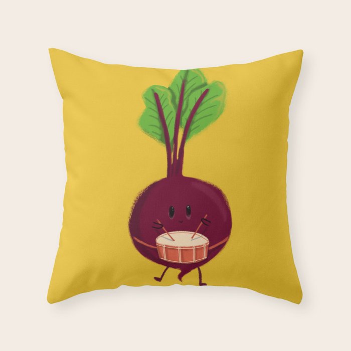 Beet's drum beat Throw Pillow Gallery Image 6