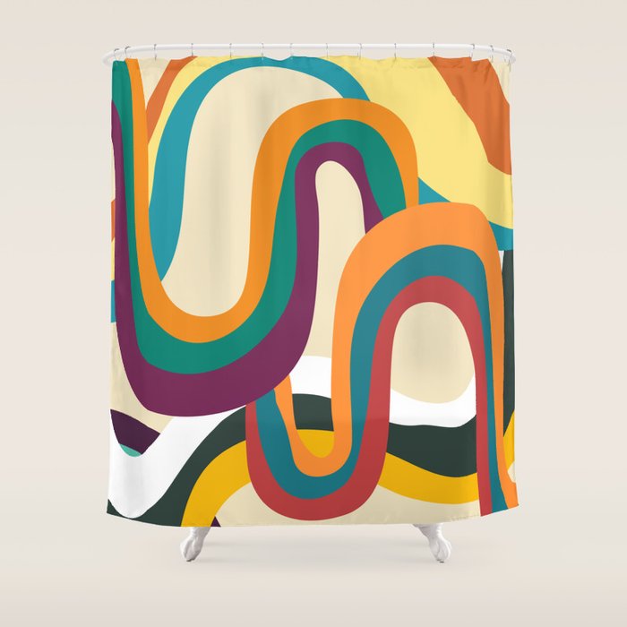 Groovy rainbow of doom Shower Curtain Gallery Image 1