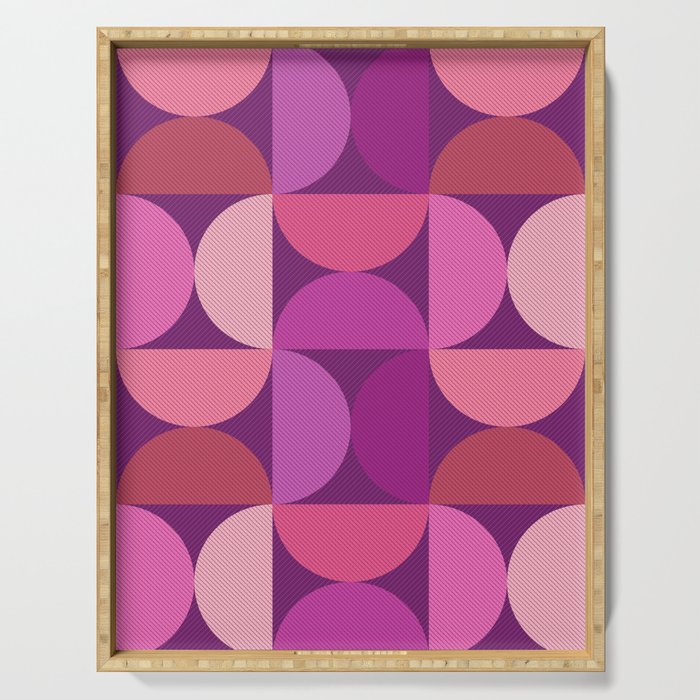 Mid Century Modern Shapes - Pink Magenta Serving Tray Gallery Image 1