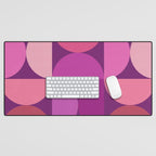 Mid Century Modern Shapes - Pink Magenta Desk Mat Gallery Image 1