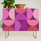 Mid Century Modern Shapes - Pink Magenta Credenza Gallery Image 1