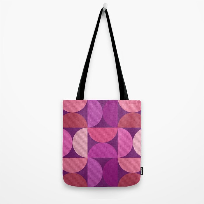 Mid Century Modern Shapes - Pink Magenta Tote Bag Gallery Image 2