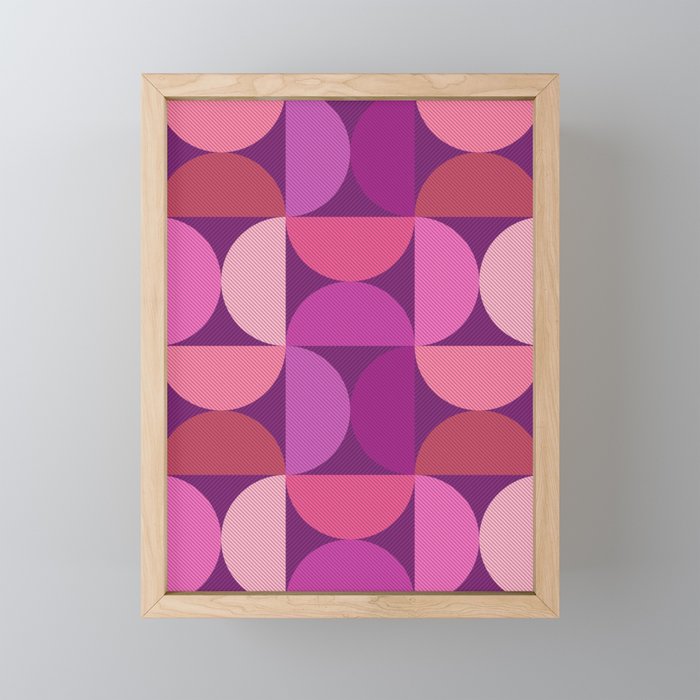 Mid Century Modern Shapes - Pink Magenta Mini Art Print Gallery Image 1