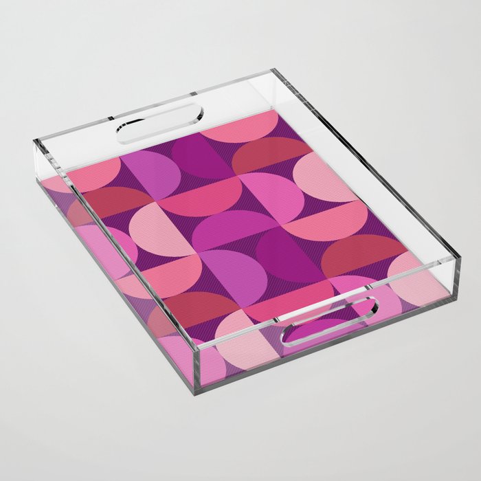 Mid Century Modern Shapes - Pink Magenta Acrylic Tray Gallery Image 1