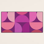 Mid Century Modern Shapes - Pink Magenta Desk Mat Gallery Image 3