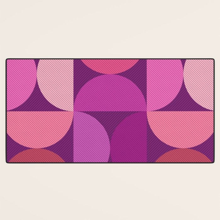 Mid Century Modern Shapes - Pink Magenta Desk Mat Gallery Image 3