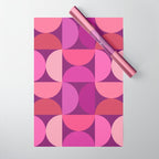 Mid Century Modern Shapes - Pink Magenta Wrapping Paper Gallery Image 1