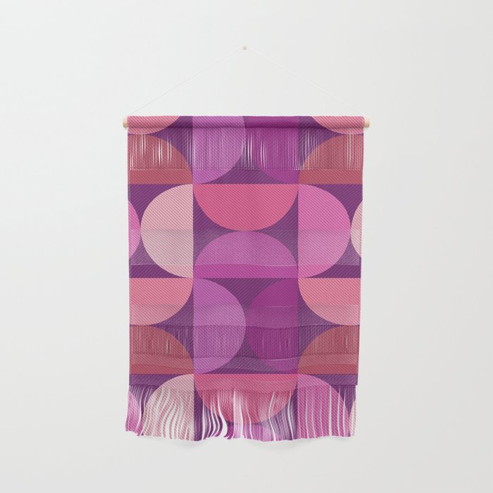 Mid Century Modern Shapes - Pink Magenta Wall Hanging Gallery Image 1