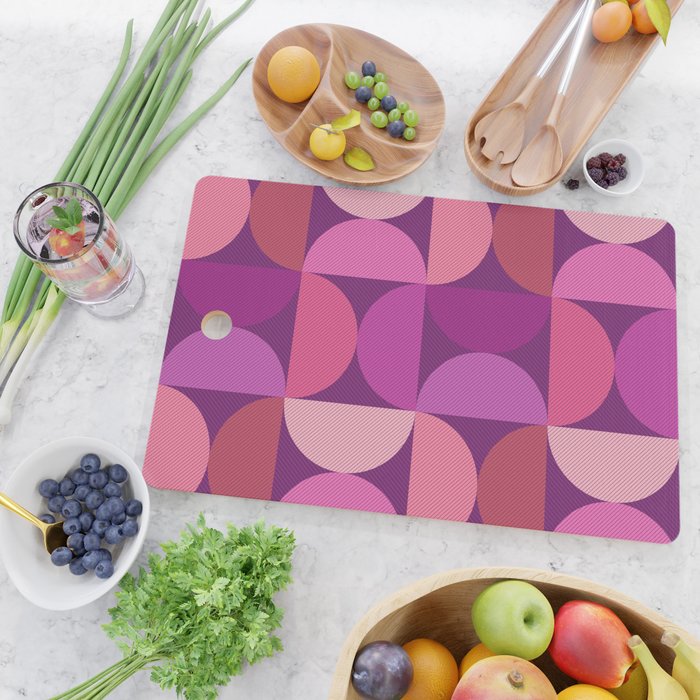 Mid Century Modern Shapes - Pink Magenta Cutting Board Gallery Image 2