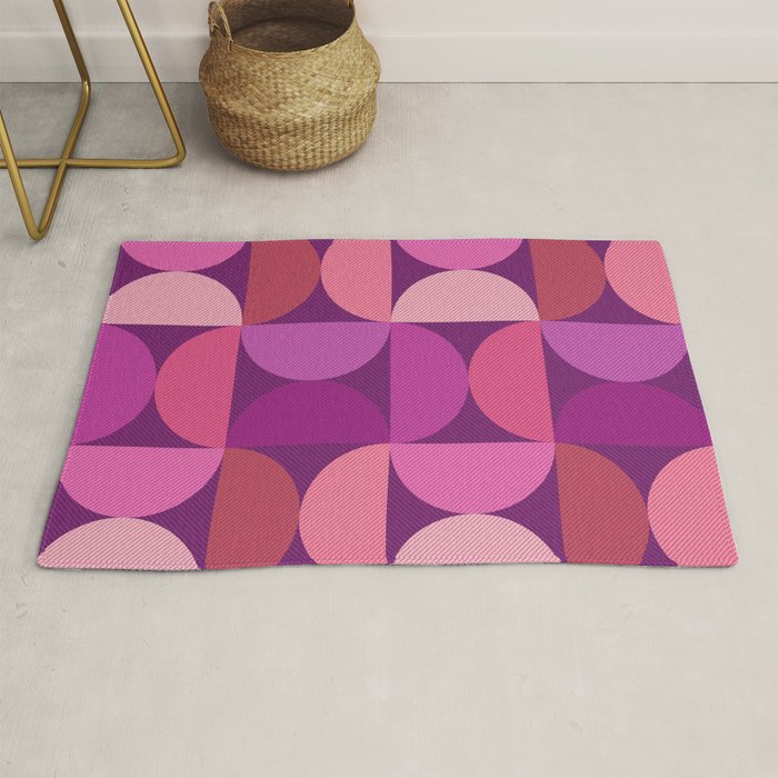 Mid Century Modern Shapes - Pink Magenta Rug Gallery Image 1