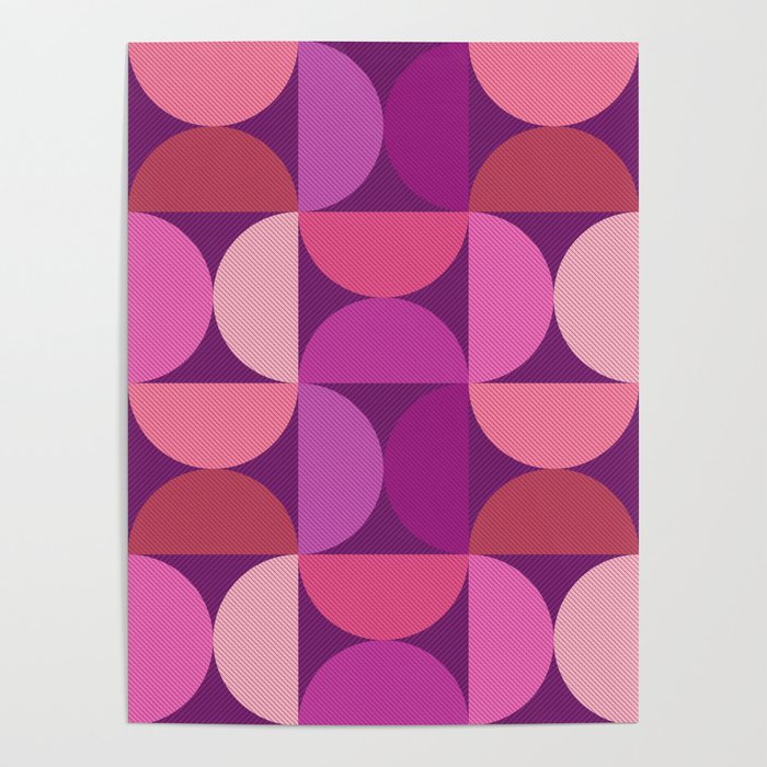 Mid Century Modern Shapes - Pink Magenta Poster Gallery Image 4